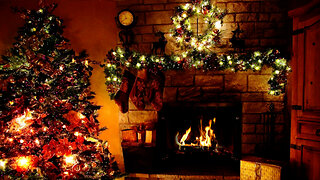 Relaxing Christmas Fireplace Ambiance - Crackling Fire