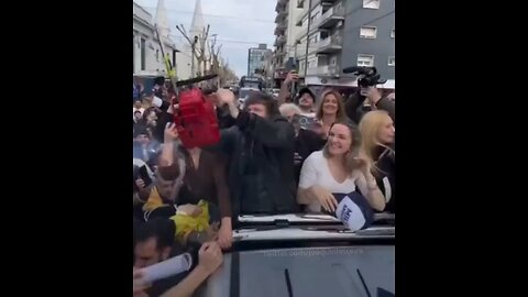 Watch as candidate Javier Milei celebrates his victory in the presidential election of Argentina