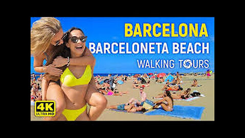 MUST SEE 😲 - Barcelona Beach Spain | 4K 2023 Walking Tour beach walk