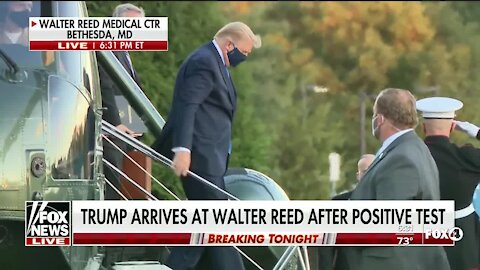 Trump arrives at Walter Reed after positive test
