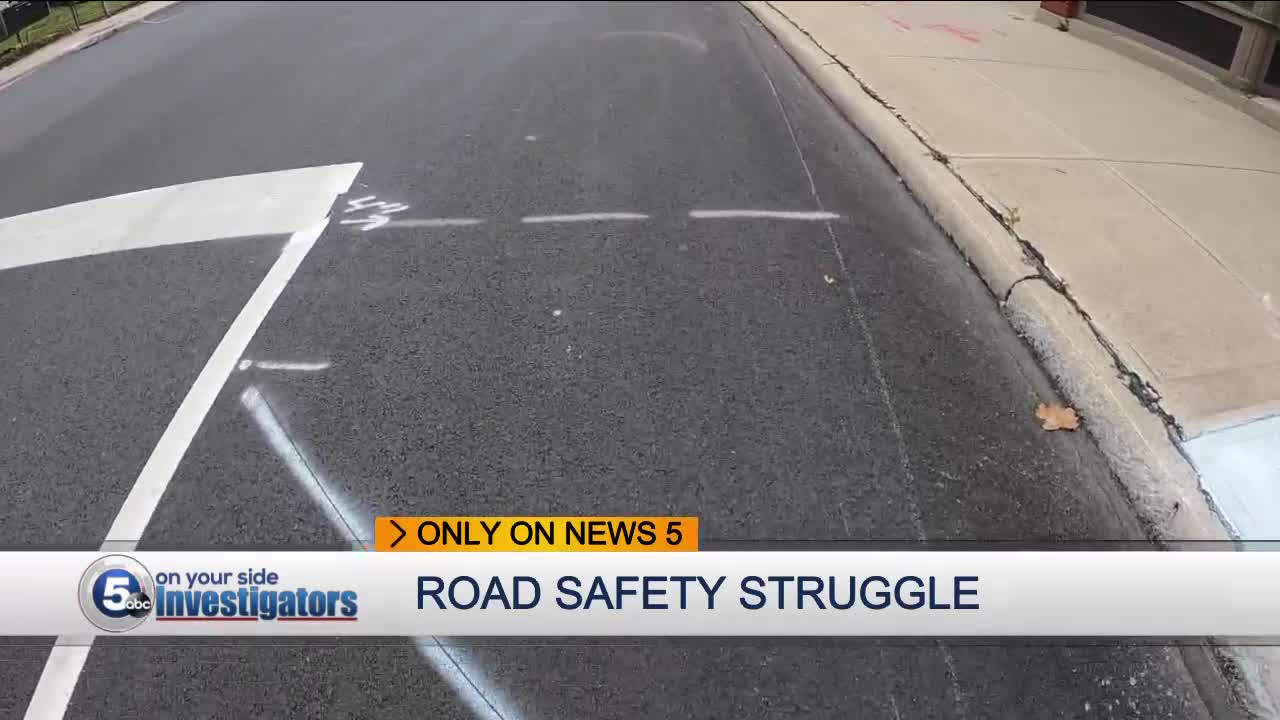 Cleveland homeowners concerned about incomplete road safety lines