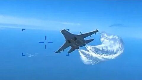 New Reaper View of SU-27 Fuel Dump Attack Over Black Sea