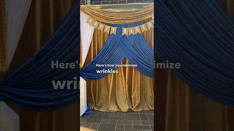 How to minimize wrinkles in backdrop with draping #diyfabric #draping #backdrop