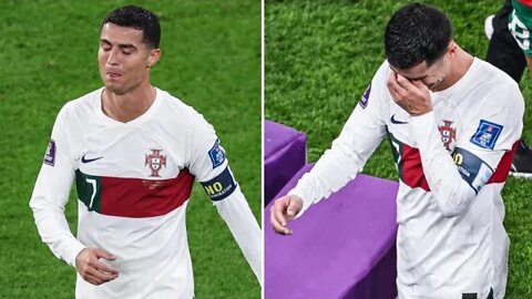 Cristiano Ronaldo leaving his LAST World Cup match EVER in TEARS 😭🥺💔