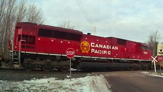 CP Rail MacTier Subdivision @ Essa for 8156 N with DTU 7049 midway and 9810 trailing