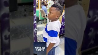 Sleeping kid thinks he was kissed by the barber and is offended #shorts #funny #kiss #barber