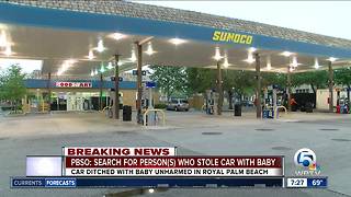 Vehicle with infant stolen from suburban West Palm Beach gas station