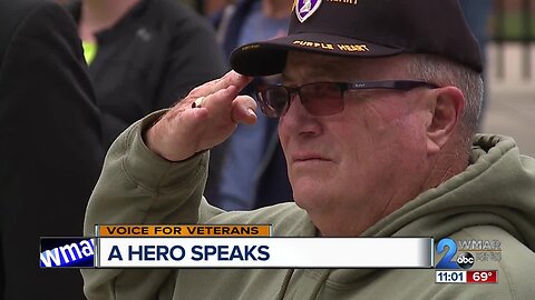 Veteran stands in boot prints of fellow fallen service members to honor, raise money