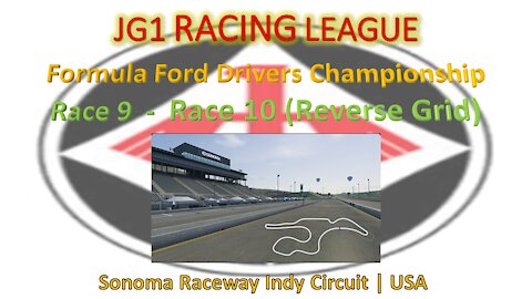 Race 9 - 10 | JG1 Racing League Formula Ford Drivers Championship Sonoma Raceway Indy Circuit USA