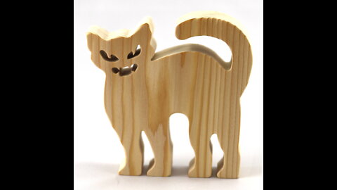 Cat Cutout, Handmade, Unpainted, Unfinished, Freestanding, Snazzy Spooks Collection