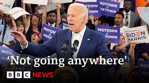 US President Joe Biden tells Detroit rally he plans to run for re-election in November / BBC News