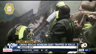 Crews rescue newborn baby trapped in walls