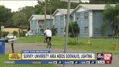 People living in Tampa's University area want more sidewalks, lighting and transportation