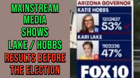 Mainstream Media Showing Election Results For AZ 12 DAYS Before Election