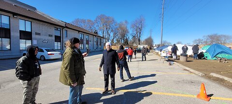 2024 02 24 Pastor Artur Pawlowski in Mississauga homeless camp and Rally in Shelburne