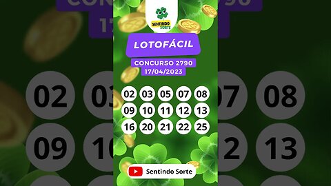 🍀 Resultado LOTOFACIL 2790 | 17/04/23 | Sentindo Sorte #shorts