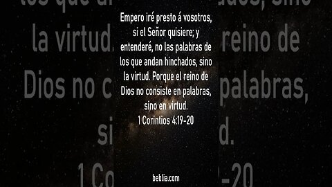 1 Corintios 4:19-20 - Santa Biblia #biblia #Jesús #Dios #Iglesia [SH]