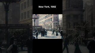 1902, New York's Flatiron Building | 60fps, Colorized, A.I Enhanced