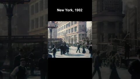 1902, New York's Flatiron Building | 60fps, Colorized, A.I Enhanced