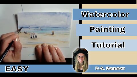 Watercolor Painting Tutorial Easy - Landscape