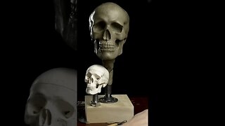 Skull sculpture demo for portrait sculpting course.