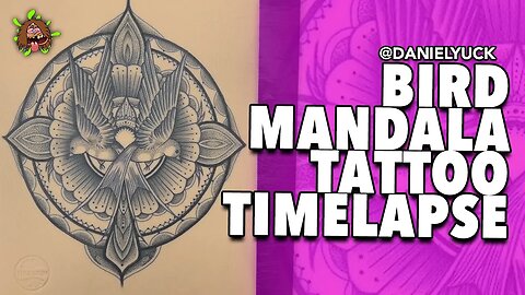 Bird Mandala Close Up Tattoo Timelapse