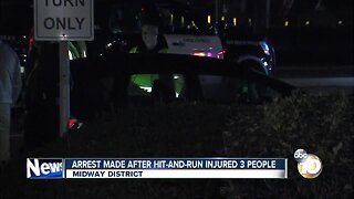 Driver arrested in hit and run that injured three