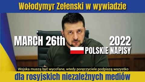 Wołodymyr Zełenski, wywiad 26.03.2022 cz.15 z 18 - ŁRL (LNR), DRL (DNR) a referendum o przyłączeniu