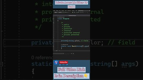 Private Access Modifiers in C# Part 1