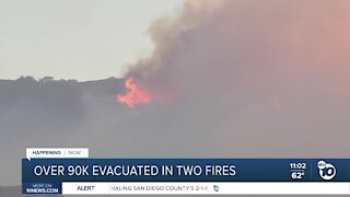 Over 90K evacuated in two Southern California fires