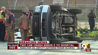 Crash sends 5 to hospital, including deputy