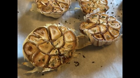 Making roasted garlic