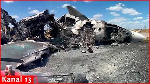 Footage of Russian Su-34 shot down at Rostov airfield and airfield area