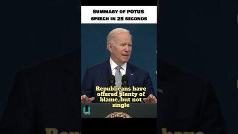 Summary of POTUS Joe Biden speech in seconds