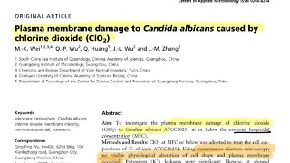 ARTICLE REVIEW: Plasma membrane damage to Candida Albicans caused by chlorine dioxide (ClO2)