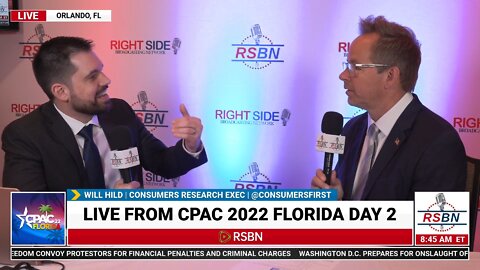 Consumers Research Exec. Dir. Will Hild Interview with RSBN's own Brian Glenn at CPAC 2022