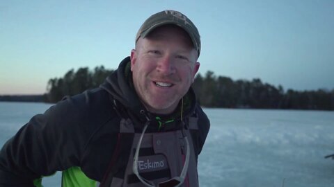 Evening Crappie on ice in the Wisconsin Northwoods