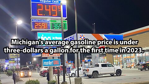 Michigan's average gasoline price is under three-dollars a gallon