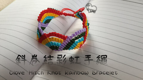 Clove Hitch Knot Rainbow Bracelet