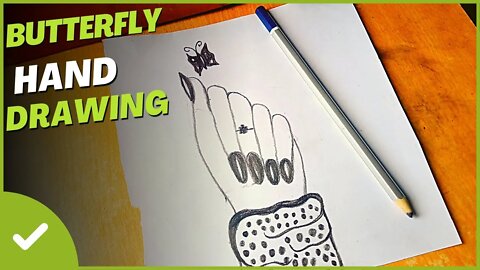 How to Draw Hand with Butterfly | Butterfly Drawing | Hand Drawing | How to Draw | Drawing