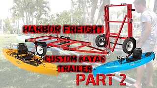 Custom Harbor Freight Kayak Trailer with Telescoping Bunks PART 2