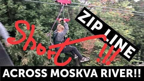 Zip line across the Moskva River, Moscow, Russia #shorts