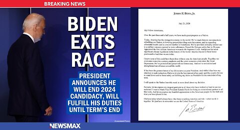 Biden Exits Race, endorses Kamala Harris | Newsmax