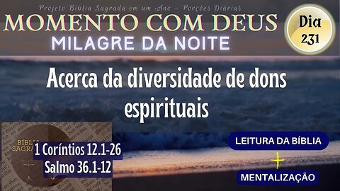 MOMENTO COM DEUS - MILAGRE DA NOITE - Dia 231/365 #biblia