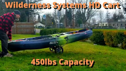 Old Town Topwater Sportsman on Wilderness HD Kayak Cart