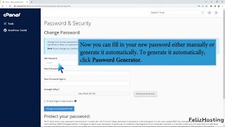 How to change an account password in cPanel with FelizHosting