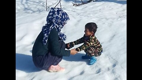 Snow Sking Training for childern in Jaghori Afghanistan