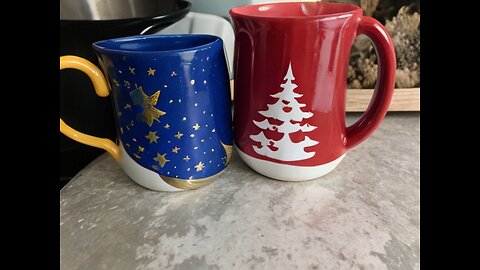 AI art: Christmas cups on a counter