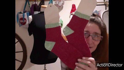 Crocheted Tendril shawl /knitted Grinch socks