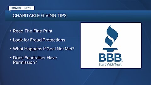 BBB warning about charitable giving scams